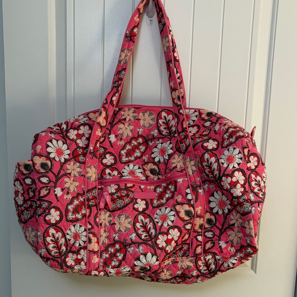 Vera Bradley Pink and Red Floral Weekender Travel Bag - Picture 1 of 5